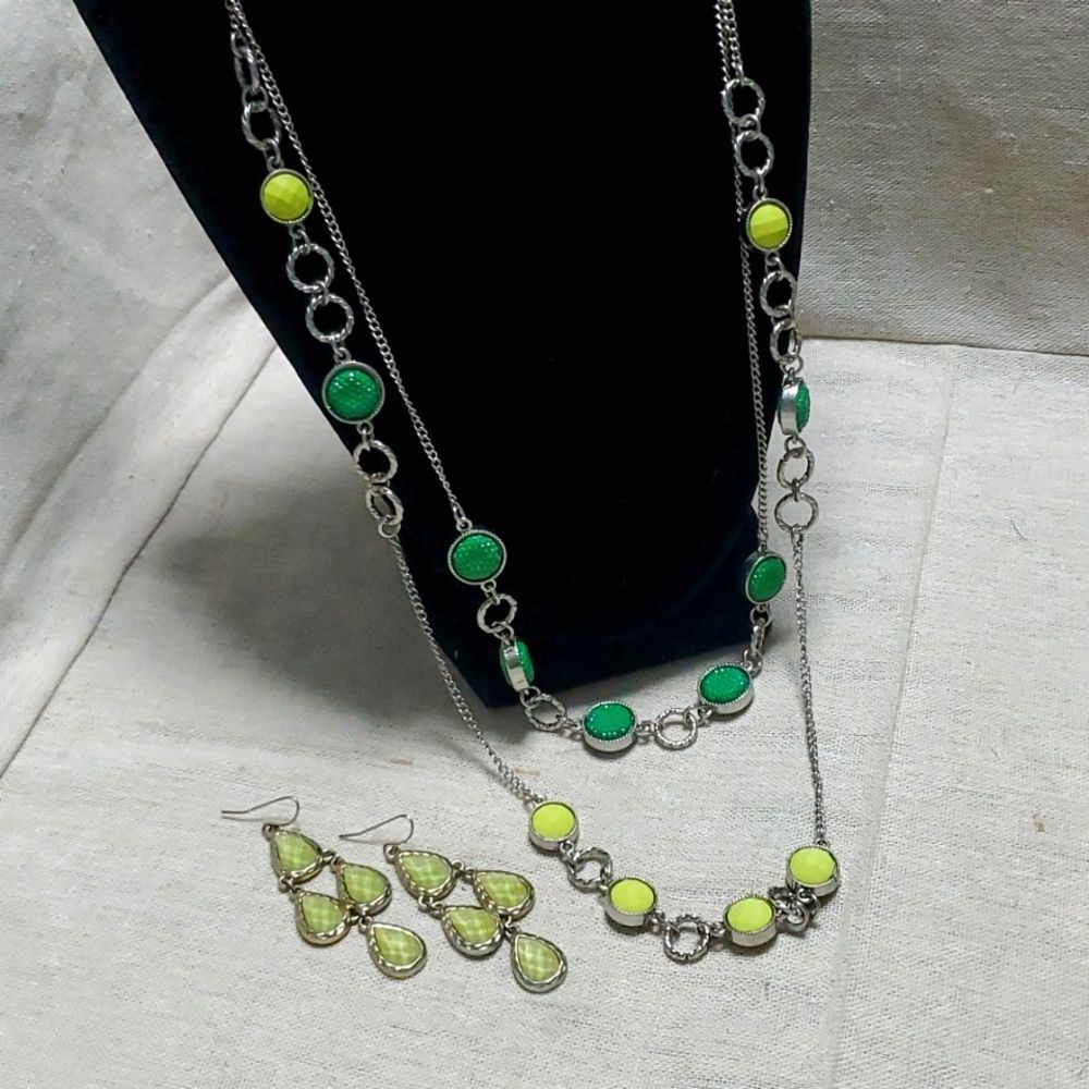 Vintage Y2K Necklace Earrings Set
